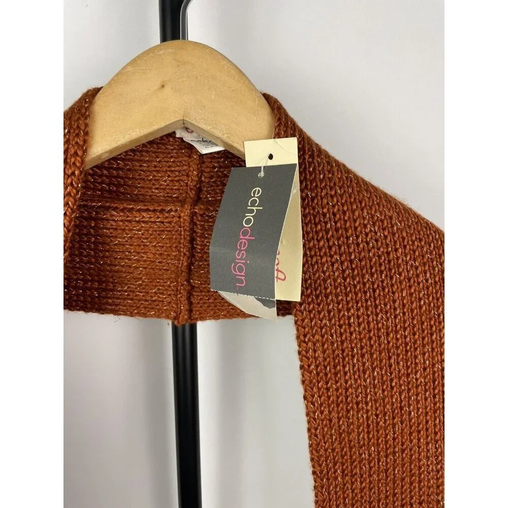 Echo‎ Rust Red Metallic Modal Blend Knit Infinity Scarf
